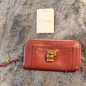 Chloé Paddington Zip Wallet Pink EUC